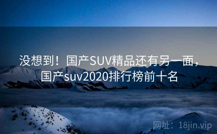 没想到!国产SUV精品还有另一面,国产suv2020排行榜前十名 没想到!国产SUV精品还有另一面,国产suv2020排行榜前十名
