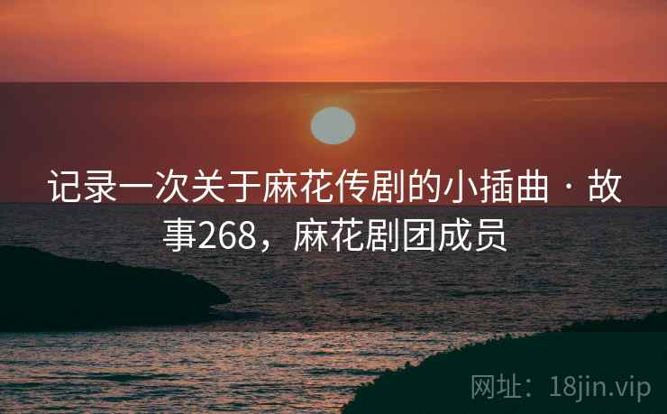 记录一次关于麻花传剧的小插曲 · 故事268,麻花剧团成员